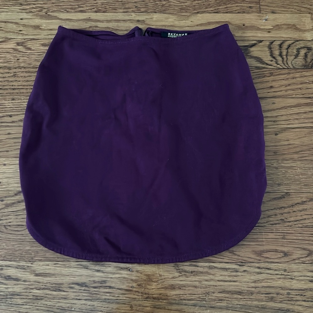 Maroon Revamped Mini Skirt